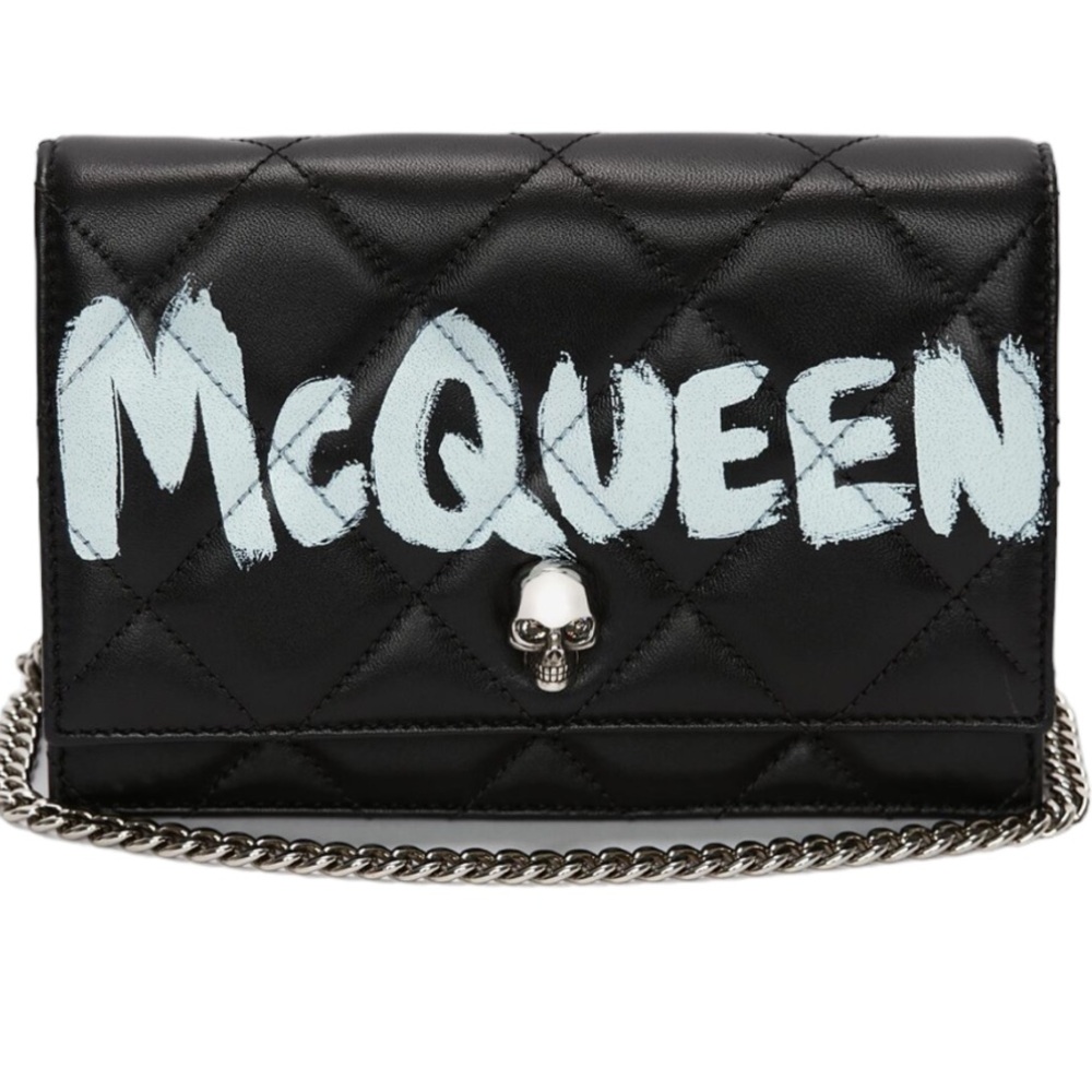NEW ALEXANDER MCQUEEN GRAFFITI SMALL QUILTED HANDBAG - Picture 1 of 12